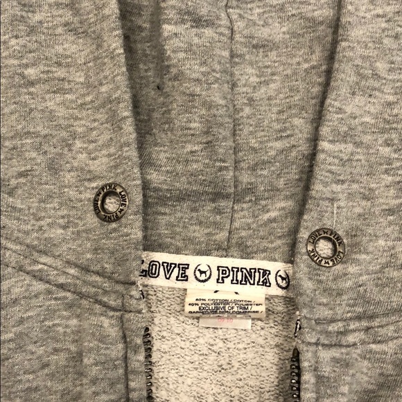 PINK Victoria Secret Grey Hoodie Size M - Picture 3 of 7